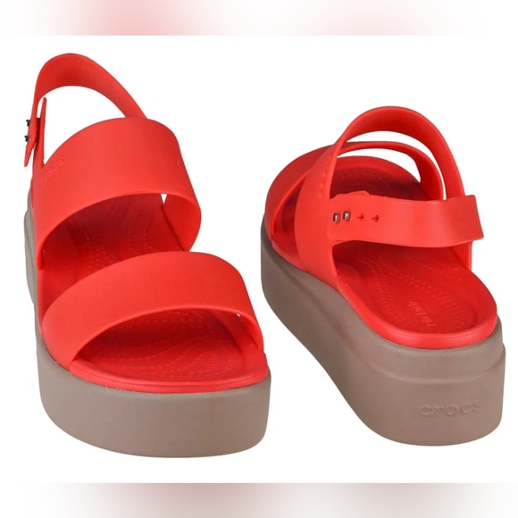 Crocs Brooklyn Low Wedge Flame/Mushroom - Picture 2 of 13